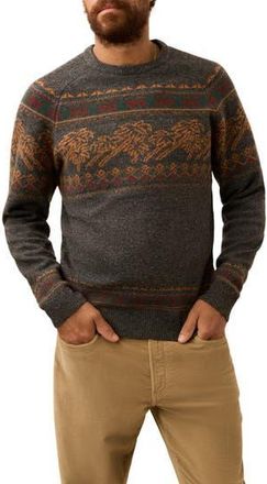 Faherty Donegal Merino Wool Crewneck Sweater in Charcoal Coast Fairisle at Nordstrom Rack, Size Xx-Large