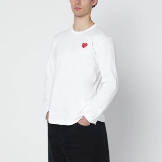 Comme Des Gar&ccedil;ons White cotton long-sleeve top