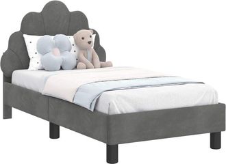 vidaXL Estructura De Cama Para Ni&ntilde;os Peque&ntilde;os Con Cabecera Gris Oscuro Vidaxl
