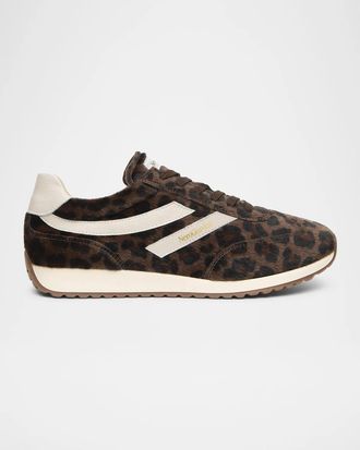 Nero Giardini Retro Leopard Calf Hair Runner Sneakers
