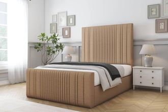 Comfort Beds The Foxy Dumfries Bed Frame With Mattress-50 Upholstered in Light Brown | Size: Single