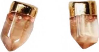 JaxKelly Womens Gold Dip Earrings In Smoky Quartz Point