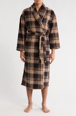 Weatherproof Vintage Plaid Fleece Robe in Coffee at Nordstrom Rack