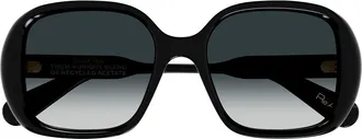 Chlo&eacute; 55mm Gradient Square Sunglasses in Black at Nordstrom