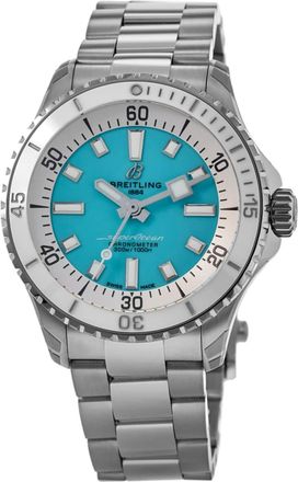 Breitling Superocean Automatic 36 Turquoise Dial Steel Womens Watch A17377211C1A1