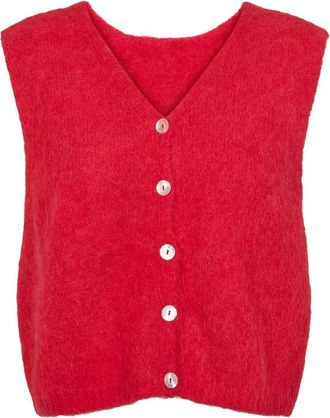 Americandreams Telma Vest - Dames - Vesten - Rood - XL - Wol - Truien & Vesten