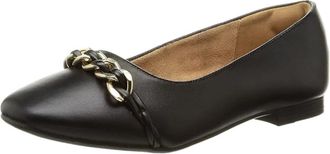 Rockport Zoie CI9673 Chain Ballet Flat Womens Black Slip On Shoes HTAT1171