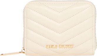 Carlo Colucci Accessoires, Dames, Beige, ONE Size, Kleine Gewatteerde Portemonnee
