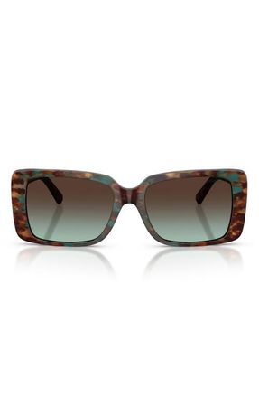 Tiffany & Co. 55mm Gradient Rectangular Sunglasses in Brown Tiffany Havana /Azure at Nordstrom