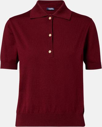 Max Mara Pullover polo in cotone, seta e cashmere