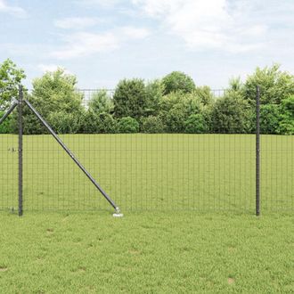 Berkfield Home Euro Fence with 7 Spike Posts 1.2x10 m Galvanised Steel Grey in Silver