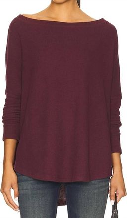 Free People Latte Blues Solid Thermal Top In Chocolate Grape