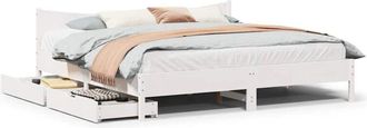 vidaXL Estructura De Cama Con Cajones Madera Maciza De Pino 200x200 Cm Vidaxl