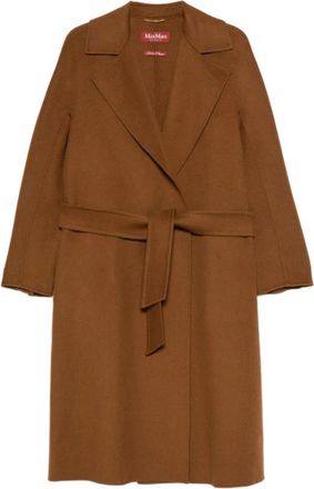 Max Mara Cles Jas - Dames - Jas met riem - Bruin - 2XS - Wol - Jassen