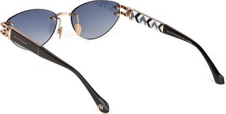 Ana Hickmann Womens Sunglasses Gold-Black Metal Eyewear - Gold/black