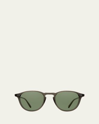 Garrett Leight Mens Hampton Sun Acetate Round Sunglasses