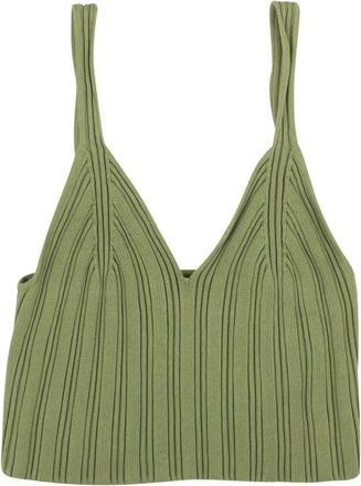 Maison Margiela Green Gauge Summer Ribbed Tank Top