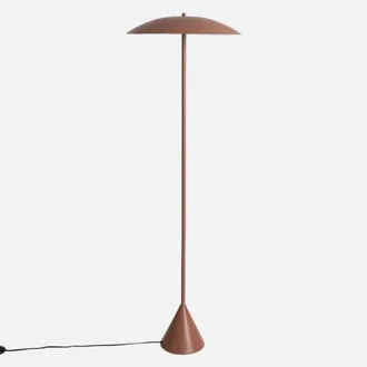Sweeek L&aacute;mpara de pie interior metal, &oslash;50cm, marr&oacute;n