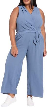 London Times Sleeveless Pleated Jumpsuit in Fine Slate at Nordstrom Rack, Size 1 X