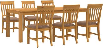 vidaXL Conjunto De Comedor 7 Uds. Gris Madera De Roble S&oacute;lido Vidaxl