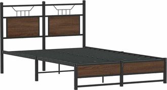 vidaXL Bed Frame without Mattress Brown Oak 120x190 cm Small Double Engineered Wood vidaXL