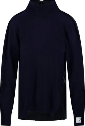 Re;Code high-neck long-sleeved sweater - Blue