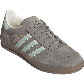 adidas Gazelle Indoor Sneaker in Silver Pebble/Green/Gum5 at Nordstrom, Size 10.5