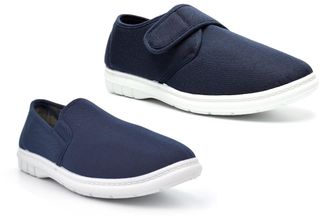 Generic Mens Canvas Shoes Mens Pumps Denim Slip On Shoes Size 6 Outdoor Slippers Casual Shoe Size 8 Slip in Shoe Touch Fasten Twin Gusset Sizes 6-12 Navy Blue
