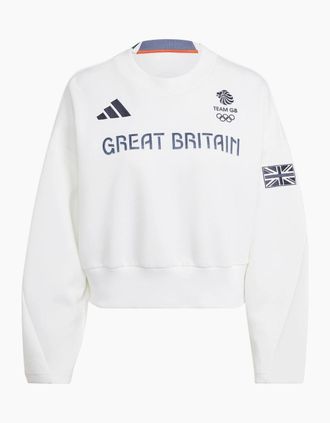 adidas Womens Womens Gb Sweat W Sweatshirt - White - Size: 16