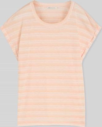 Tom Tailor Denim Regular Fit T-Shirt aus Viskose-Mix in Apricot, Gr&ouml;&szlig;e XS