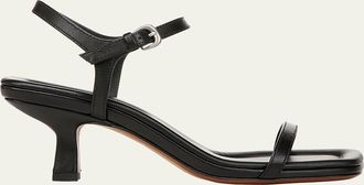 Vince Coco Leather Kitten-Heel Sandals