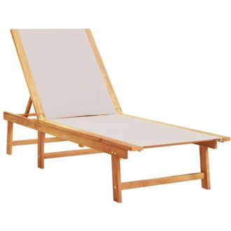 vidaXL Vidaxl - Tumbona De Madera Maciza De Acacia Y Textileno Gris