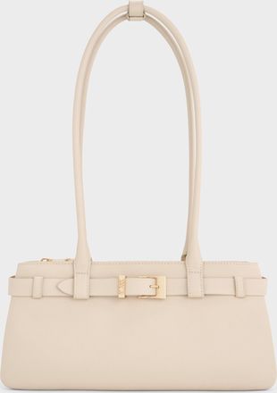 Charles & Keith Jody Genuine Leather Belted Shoulder Bag