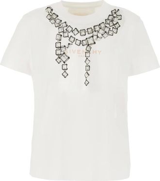 Givenchy Tops, Dames, Wit, M, Katoen, T-Shirt
