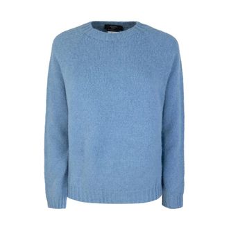 Max Mara Aere Trui - Dames - Ronde hals truien - Blauw - XL - Katoen - Truien & Vesten
