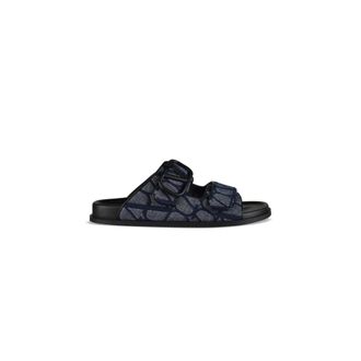 Valentino Garavani VLogo Toile Sandal - Heren - Sandalen - Blauw - 40 EU - Leer - Schoenen