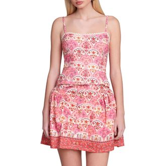 Avec Les Filles Peplum Camisole in Scallop Floral at Nordstrom, Size X-Large
