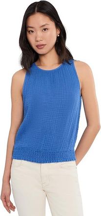 Michael Stars Janelle Tie Neck Tank Top Womens Clothing Blue Ribbon : XL (US 10-12), Cotton