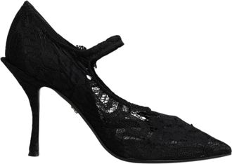 Dolce & Gabbana Black Lace Crystals Mary Jane Pumps Womens Shoes (Pre-Owned)