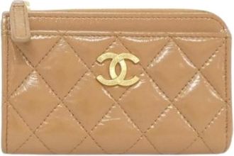 Chanel Pre-owned Wallets, female, Beige, Size: ONE SIZE Pre-owned Vintage Card Case