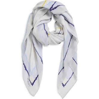 Rag & Bone Astra Scribble Wool Scarf in Blue Multi at Nordstrom