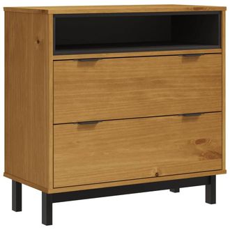 Berkfield Home Drawer Cabinet FLAM 80x40x80 cm Solid Wood Pine in Brown | Size: 80 x 40 x 80 cm