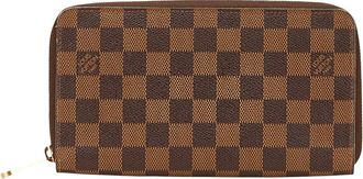 Louis Vuitton Brown Coated/Waterproof Canvas Zippy Organizer Long Wallet (Authentic Pre-Loved)