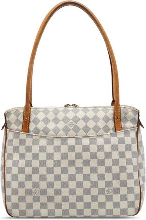 Louis Vuitton Pre-owned Shoulder Bags, female, White, Size: ONE SIZE Pre-owned Checkered Pattern Tote Bag
