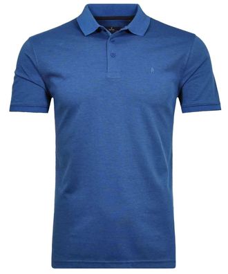 Ragman Poloshirt RAGMAN, Herren, Gr. XXL, blau (blau, melange, 765), 70% Baumwolle 30% Polyester, regular fit, ohne Ausschnitt, Shirts Poloshirt