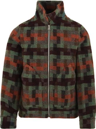 Paul Smith Jacquard Zip Jacket - Heren - Zomerjassen - Veelkleurig - L - Wol - Jassen
