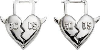 GCDS Oorhangers met gebroken hart - Dames - Oorbellen - Grijs - ONE Size - Accessoires