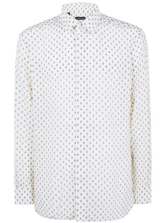 Tom Ford Crepe De Chine Paisley Print Fluid Dit Shirt