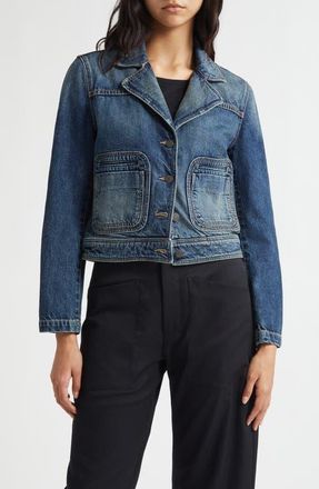Nili Lotan Georgy Denim Jacket in Simon Wash at Nordstrom, Size X-Large