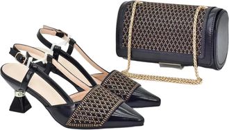 Generic Wedding Matching Shoe And Bag Decorated With Rhinestone Shoes And Bags Set For Women